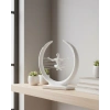 3d Zen Heykeli Beyaz Ay İçinde Meditasyon Figürü Dekoratif Obje
