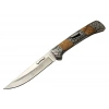 A3159-d Kahverengi Kamp Çakı 23,5cm- Ahşap Sap, Kaplan İşlemeli, Kemerlikli
