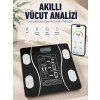 Akıllı Vücut Analiz Baskülü Bluetooth Bağlantılı 4 Sensörlü Lcd Ekranlı Dijital Tartı