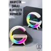 Bluetooth Hoparlör 15w Kablosuz Hızlı Şarj Led Gece Lambası