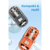 Bluetooth Usb Çift Modlu Sessiz Mouse, Şeffaf Mıknatıslı Kapaklı, Type-c Şarjlı, Dpı Ayarlı, Kablosuz 10m Çekim Mesafeli, Masaüstü Kısayol Tuşlu, Taşınabilir Şarjlı Mouse Turuncu