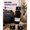 Çelik Termos Bardak Seti | 500 Ml Kapasite, Kaymaz Taban, Hediye Kutulu