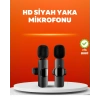 Çift Mikrofonlu Kablosuz Kayıt Seti İphone Uyumlu Mini Mikrofon