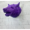 Dekoratif Mor Kurt Duvar Heykeli Asılabilir Hediyelik 25x19 Cm