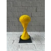Futbol Toplu Sarı Kupa 21cm Masaüstü Dekor Ödül Figürü