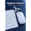 Kablosuz Klavye Mouse Seti Beyaz Türkçe Q