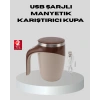 Manyetik Karıştırıcı Kupa Usb Şarjlı Otomatik Karıştırma Çift Katmanlı