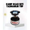 Outdoor Kamp Ocağı Gazlı Taşınabilir Pişirme Seti Üç Ayaklı Denge Atlı