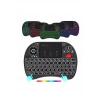 Rgb Işıklı Mini Kablosuz Klavye Touchpad Combo, Bluetooth Ve 2.4g Smart Tv Kumandası