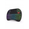 Rgb Işıklı Mini Kablosuz Klavye Touchpad Combo, Bluetooth Ve 2.4g Smart Tv Kumandası