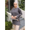Yeni Stil Gri Füme Detaylı Tunik 10020