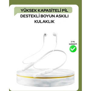 100 Saat Pil Ömrü Boyun Askılı Bluetooth Kablosuz Kulaklık