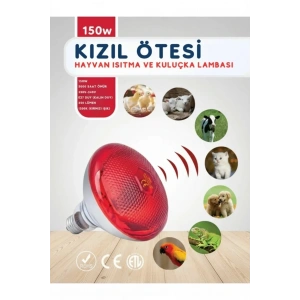 150w Kızılötesi (infrared) Isıtıcılı Hayvan Isıtma Ve Kuluçka Lambası (kırmızı Işık) E27 (kalın Duy)