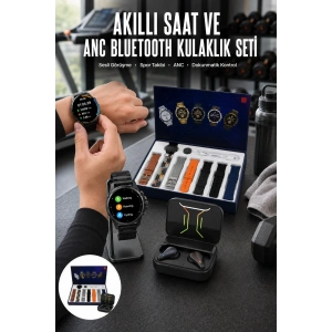 2025 Model Kablosuz Kulaklık Ve Yeni Nesil Akıllı Saat Metal Kayış Plastik Kayış