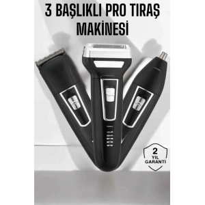 3 Başlıklı Profesyonel Tıraş Makinesi