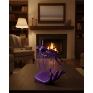 3d El İnsan Figürü Mor Modern Sanatsal Dekoratif Biblo 12x18 Cm