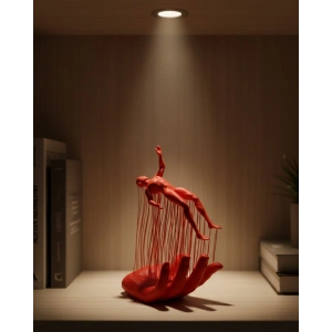 3d El Üzerinde İnsan Figürü Kırmızı Sanatsal Masa Üstü Dekor 12x18 Cm