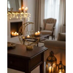 3d Hilal Cami Dekor 20x20 Cm Özel Baskı Masa Üstü Süs