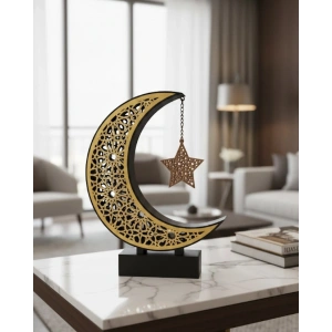3d Hilal Yıldız Masa Üstü Dekor 23x23 Cm Ramazan Konsept Tasarım
