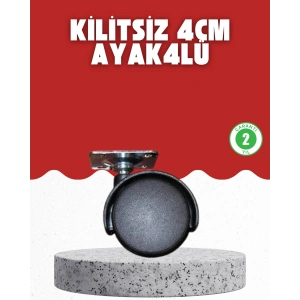 4 Cm Kilitsiz Tekerlek Ayak Seti Zemin Koruyucu