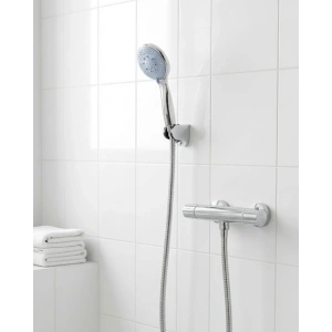 4 Kademeli Mavi Duş Seti El Duşu Başlığı Spiral Hortum Ve Duvar Askısı