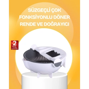 5 Fonksiyonlu Döner Süzgeçli Rende Ve Dilimleyici At