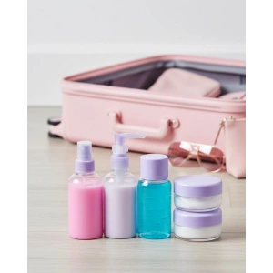 5 Parça Şeffaf Seyahat Kozmetik Seti 30 Ml