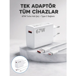 67 Watt Güvenli Hızlı Şarj Adaptörü Samsung M31 M33 M51 Uyumlu Yeni Nesil