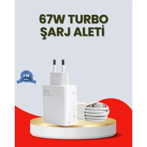 67 Watt Ultra Hızlı Şarj Adaptörü  Redmi 9 10 12c Uyumlu