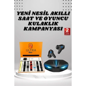 7 Kordonlu Akıllı Saat Ve  Kulaklığı Anc Özelliği Kulak İçi Mikrofonlu Sesli Görüşme