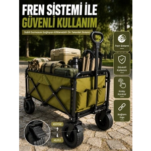 9 Cm Kalın Tekerlekli Çok Amaçlı Katlanır Yük Taşıma Arabası