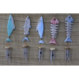 Ahşap Balıklı Metal Çan No:5