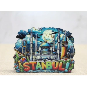 Ahşap İstanbul Temalı Magnet Alk4597