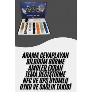Akıllı Saat Çoklu Kordon Seçenekli Dokunmatik Ekran Nabız Sensörlü