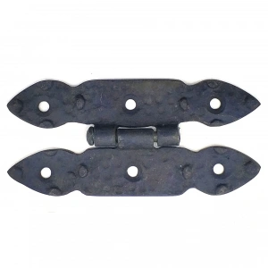 Antika Tarz Dekoratif Pirinç Düğmeli Menteşe - 117x57 Mm, Oksit