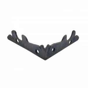 Antika Tarz Dekoratif Pirinç Lale Köşe Gönye - Yan, 105x105 Mm, Oksit