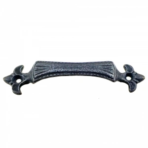 Antika Tarz Dekoratif Pirinç Lale Mobilya Kulbu - 27x115 Mm, Oksit