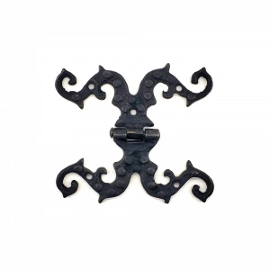 Antika Tarz Dekoratif Pirinç Süslü Menteşe - 100x90 Mm, Oksit