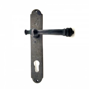 Antika Tarz Dekoratif Pirinç Taşra Oda Kapı Kolu - 220x35 Mm, Oksit