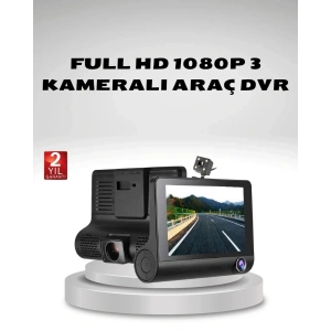 Araç Kamerası 3’lü Full Hd Dvr 1080p Gece Görüşlü Ve G-sensörlü