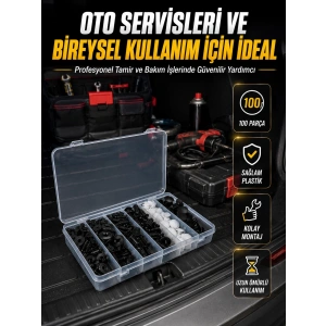 Araç Kapı Döşemesi Ve Tampon Klipsi Seti Universal Plastik Sabitleme Klipsi 100 Parça