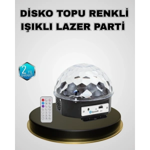 Bluetooth Hoparlörlü Led Disko Işığı Müzik Ritim Duyarlı Ve Taşınabilir