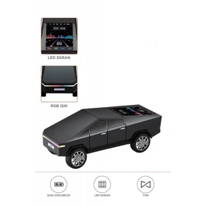 D68 Cyber Model Araba Tasarımlı Bluetooth Hoparlör 15w Güçlü Ses Rgb Led /tws/usb Siyah