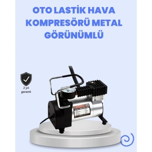 Dc 12v Metal Hava Kompresörü Araç Lastik Şişirme 35l/dk