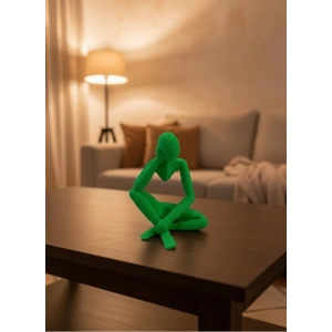 Dekoratif Yeşil İnsan Figürü Modern Masa Ve Raf Süsü