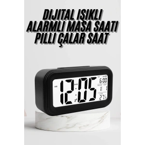 Dijital Masa Saati Termometre Takvim Led Ekran Pilli Ev Ofis Masası