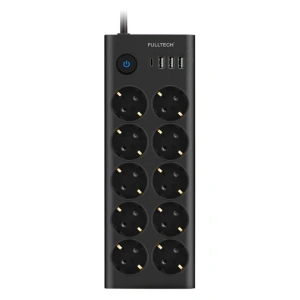 Fulltech Ftr14 Type-c Girişli Akım Korumalı 10’lu Priz, 3 Usb