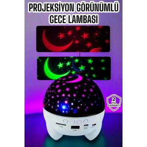 Gece Lambası Renkli Yıldızlı Gökyüzü Projeksiyon Gece Tavan Yansıtma