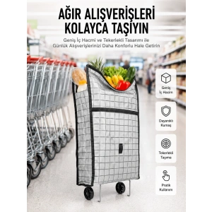 Geniş Hacimli Tekerlekli Pazar Çantası Dayanıklı Ve Ergonomik