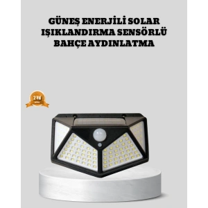 Güneş Enerjili Aydınlatma 100 Led Sensörlü Solar Dış Mekan Lamba